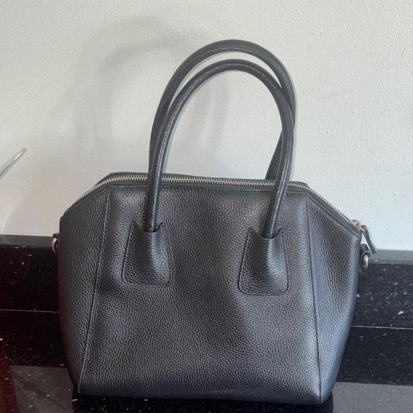 Valentino By Mario Valentino Black Textured Satchel with studs. - Picture 3 of 12